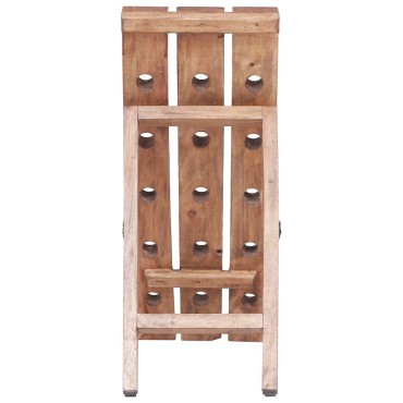 vidaXL Ραφιέρα Κρασιών για 15 Φιάλες 26x50x70cm Μασίφ Μαόνι 1 τεμ.