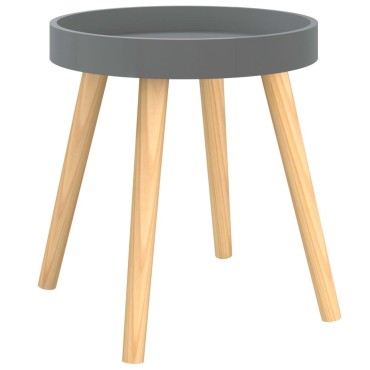 vidaXL Βοηθητικό Τραπέζι Γκρι 38x38x40cm Επεξ. Ξύλο & Μασίφ Πεύκο 1 τεμ.