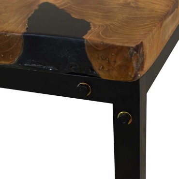 vidaXL Τραπεζάκι Σαλονιού 110x60x40cm από Ξύλο Teak και Ρητίνη 1 τεμ.
