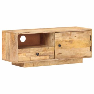 vidaXL Έπιπλο Τηλεόρασης 90x30x35cm από Μασίφ Ξύλο Μάνγκο