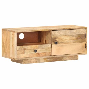 vidaXL Έπιπλο Τηλεόρασης 90x30x35cm από Μασίφ Ξύλο Μάνγκο