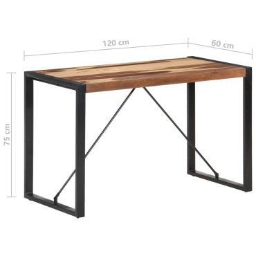 vidaXL Τραπεζαρία 120x60x75cm από Μασίφ Ξύλο 1 τεμ.