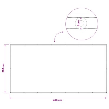 vidaXL Αδιάφανο σκίαστρο μπαλκονιού 200 x 400 cm