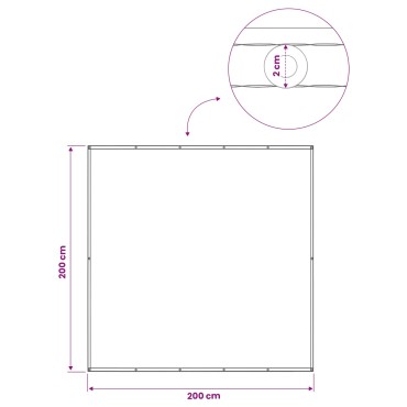 vidaXL Αδιάφανο σκίαστρο μπαλκονιού 200 x 200 cm