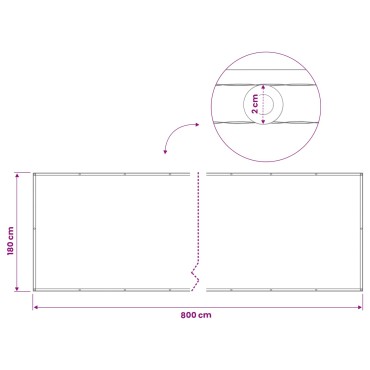 vidaXL Αδιάφανο σκίαστρο μπαλκονιού 180 x 800 cm