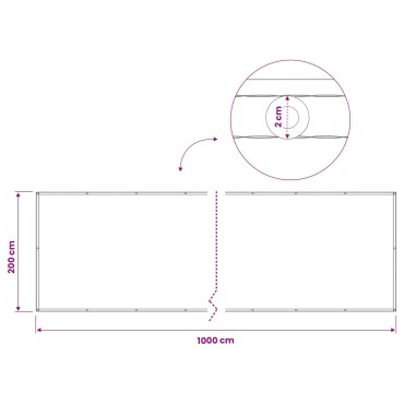 vidaXL Αδιάφανο σκίαστρο μπαλκονιού 200 x 1000 cm