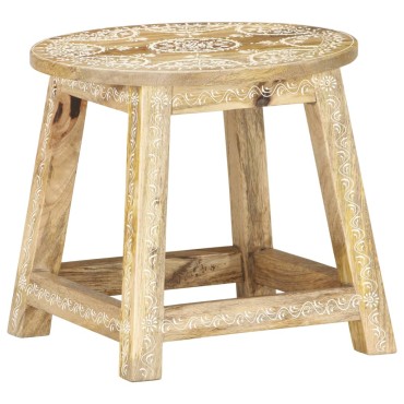 vidaXL Σκαμπό Ζωγραφισμένο στο Χέρι 38x38x35cm Μασίφ Ξύλο Μάνγκο 1 τεμ.