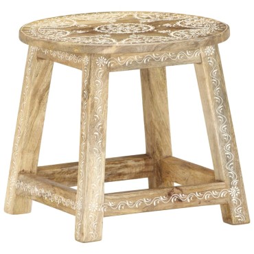 vidaXL Σκαμπό Ζωγραφισμένο στο Χέρι 38x38x35cm Μασίφ Ξύλο Μάνγκο 1 τεμ.