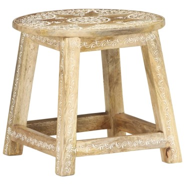 vidaXL Σκαμπό Ζωγραφισμένο στο Χέρι 38x38x35cm Μασίφ Ξύλο Μάνγκο 1 τεμ.
