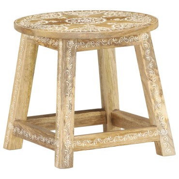 vidaXL Σκαμπό Ζωγραφισμένο στο Χέρι 38x38x35cm Μασίφ Ξύλο Μάνγκο 1 τεμ.