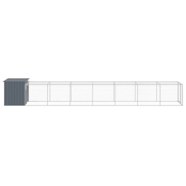 vidaXL Κοτέτσι με Περίβολο Ανθρακί 110x813x110 εκ. Γαλβαν. Ατσάλι