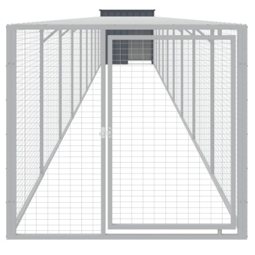 vidaXL Κοτέτσι με Περίβολο Ανθρακί 110x1017x110 εκ. Γαλβ. Χάλυβας