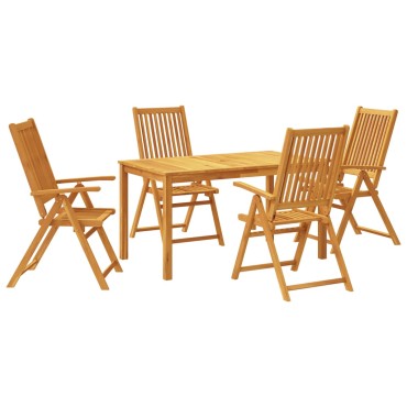 vidaXL Σετ Τραπεζαρίας Κήπου 5 τεμ. 140x80x74cm από Μασίφ Ξύλο Ακακίας