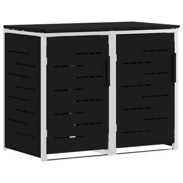 vidaXL Αποθήκευση Κάδου Γυρίσματος for 2 Bins 240L Ανοξείδωτο Ατσάλι