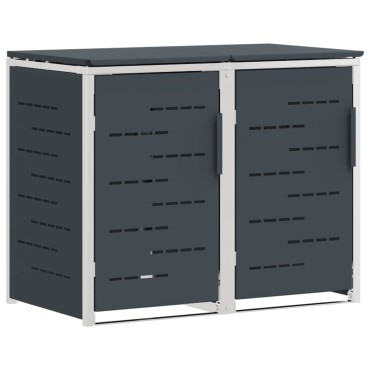 vidaXL Αποθήκευση Κάδου Γυρίσματος for 2 Bins 240L Ανοξείδωτο Ατσάλι