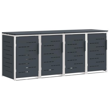 vidaXL Αποθήκευση Κάδου Γυρίσματος for 4 Bins 240L Ανοξείδωτο Ατσάλι