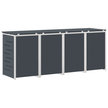 vidaXL Αποθήκευση Κάδου Γυρίσματος for 4 Bins 240L Ανοξείδωτο Ατσάλι