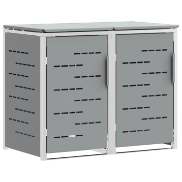 vidaXL Αποθήκευση Κάδου Γυρίσματος for 2 Bins 240L Ανοξείδωτο Ατσάλι
