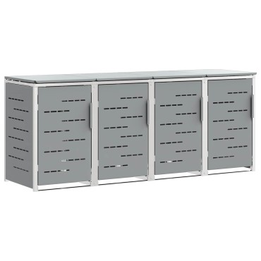vidaXL Αποθήκευση Κάδου Γυρίσματος for 4 Bins 240L Ανοξείδωτο Ατσάλι
