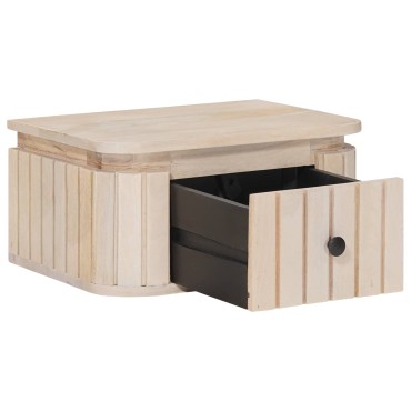 vidaXL Χειροποίητο Κομοδίνο Λευκό 40x30x20cm Στερεό ξύλο μάνγκο 1 τεμ.