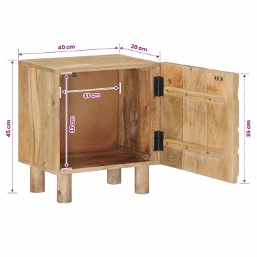 vidaXL Χειροποίητο Κομοδίνο Καφέ Τίκ 40x30x45cm 1 τεμ.