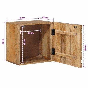 vidaXL Χειροποίητο Κομοδίνο Καφέ Τίκ 40x30x40cm Στερεό ξύλο μάνγκο 1 τεμ.