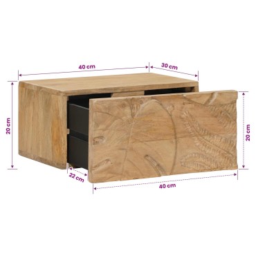 vidaXL Χειροποίητο Κομοδίνο Καφέ Τίκ 40x30x20 εκ 1 τεμ.
