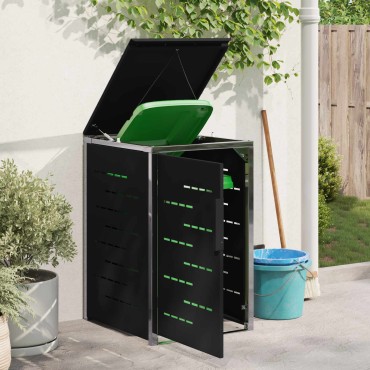 vidaXL Αποθήκευση Κάδου Γυρίσματος for 1 Bin 240L Μαύρο