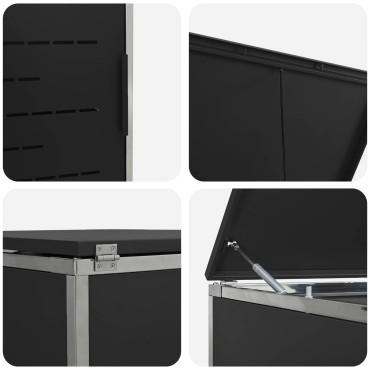 vidaXL Αποθήκευση Κάδου Γυρίσματος for 1 Bin 240L Μαύρο