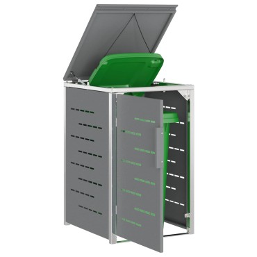 vidaXL Αποθήκευση Κάδου Γυρίσματος for 1 Bin 240L Γκρι