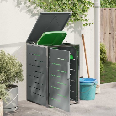 vidaXL Αποθήκευση Κάδου Γυρίσματος for 1 Bin 240L Γκρι