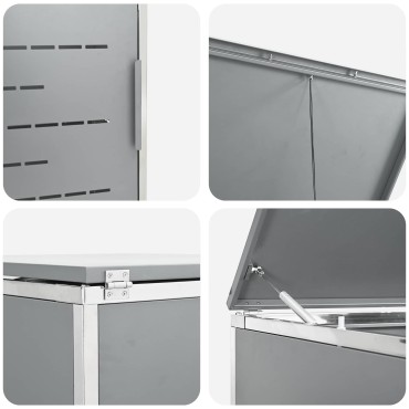 vidaXL Αποθήκευση Κάδου Γυρίσματος for 1 Bin 240L Γκρι