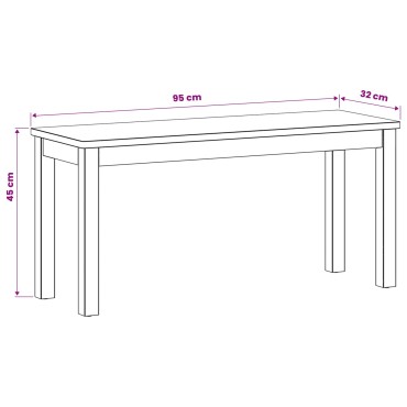 vidaXL Καθιστικό Σαλονιού 95x32x45cm Στερεό Ξύλο Δρυός Φυσικό