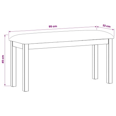vidaXL Καθιστικό Σαλονιού 95x32x45cm Στερεό Ξύλο Δρυός Γκρι