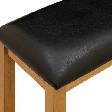 vidaXL Καθιστικό Σαλονιού 95x32x45cm Στερεό Ξύλο Δρυός Μαύρο