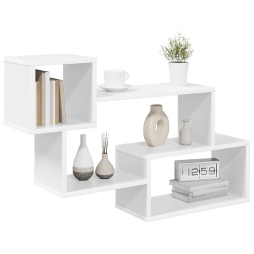 vidaXL Πλωτό ράφι Επιτοίχιο Λευκό 87x20x55cm Επεξεργασμένο Ξύλο