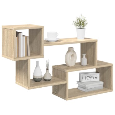 vidaXL Πλωτό ράφι Επιτοίχιο Sonoma Δρυς 87x20x55 εκ