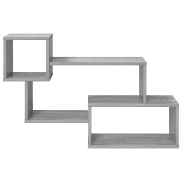 vidaXL Πλωτό ράφι Επιτοίχιο Γκρι Sonoma 87x20x55 εκ