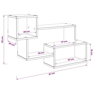 vidaXL Πλωτό ράφι Επιτοίχιο Παλαιωμένο ξύλο 87x20x55 εκ