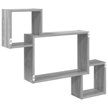 vidaXL Ράφι Τοίχου Επιτοίχιο Γκρι Sonoma 91,5x15x76 εκ 1 τεμ.
