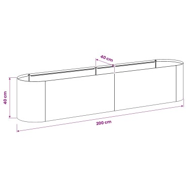 vidaXL Υψωμένο Κρεβάτι Κήπου Λαδί 200 x 40 x 40 εκ.