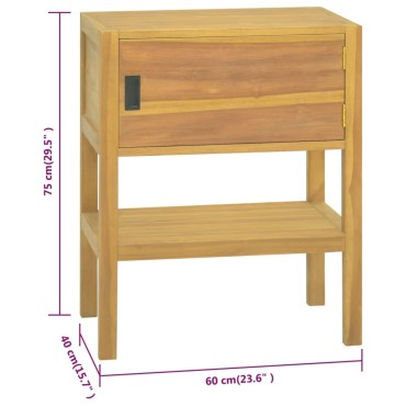 vidaXL Έπιπλο Μπάνιου 60x40x75cm από Μασίφ Ξύλο Teak 1 τεμ.