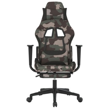 vidaXL Καρέκλα Μασάζ Gaming Περιστρ. Υποπόδιο Μαύρη/Παραλ. Υφασμάτινη 64x60x(117-127)cm 1 τεμ.