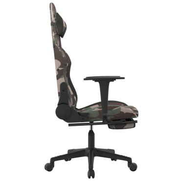 vidaXL Καρέκλα Μασάζ Gaming Περιστρ. Υποπόδιο Μαύρη/Παραλ. Υφασμάτινη 64x60x(117-127)cm 1 τεμ.