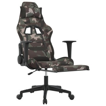vidaXL Καρέκλα Μασάζ Gaming Περιστρ. Υποπόδιο Μαύρη/Παραλ. Υφασμάτινη 64x60x(117-127)cm 1 τεμ.