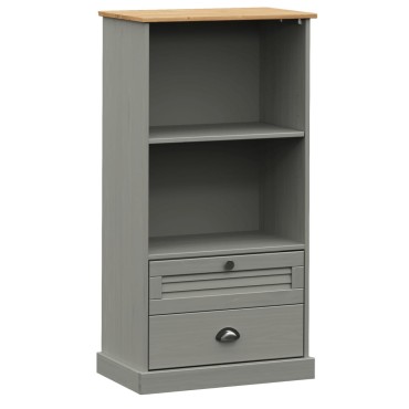 vidaXL Βιβλιοθήκη VIGO Γκρι 60x35x114,5cm από Μασίφ Ξύλο Πεύκου 1 τεμ.