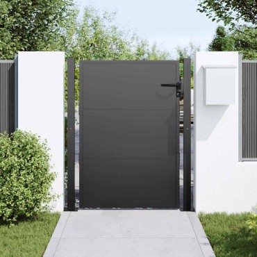 vidaXL Πύλη Κήπου Μαύρο 110 x 130 cm Χάλυβας με επίστρωση πούδρας