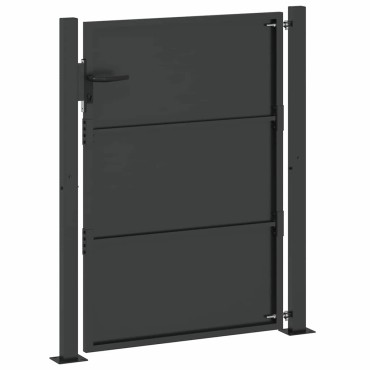 vidaXL Πύλη Κήπου Μαύρο 110 x 130 cm Χάλυβας με επίστρωση πούδρας