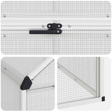 vidaXL Κλουβί Πουλιών Ασημί 181,5 x 112 x 173,5 εκ.