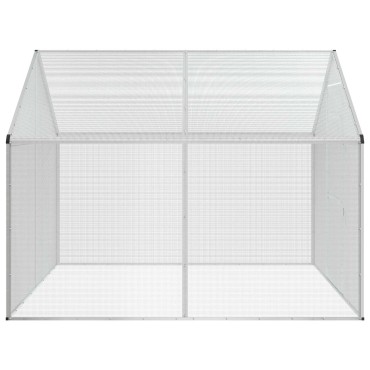 vidaXL Κλουβί Πουλιών Ασημί 181,5 x 221 x 173,5 εκ